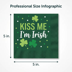 St. Patrick's Day Irish Blessings Beverage Napkins - 5 In. X 5 In.