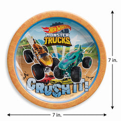 Hot Wheels Monster Trucks 7" Paper Plates