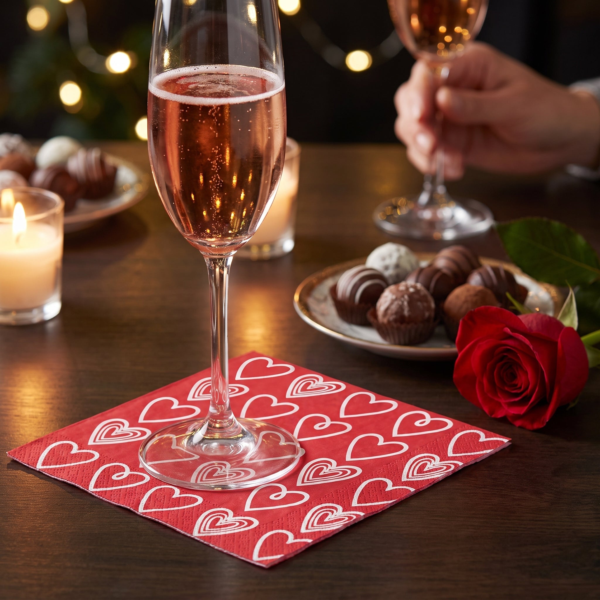 Happy Valentine's Day Beverage Napkins - 2-Ply - 5 In. X 5 In.
