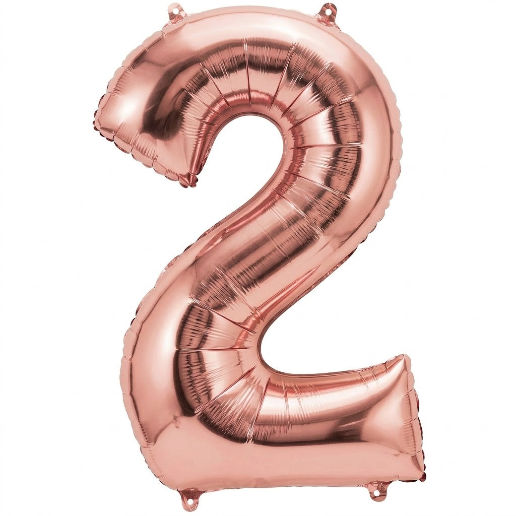 Rose Gold Number "2" SuperShape Foil Balloon | 34"