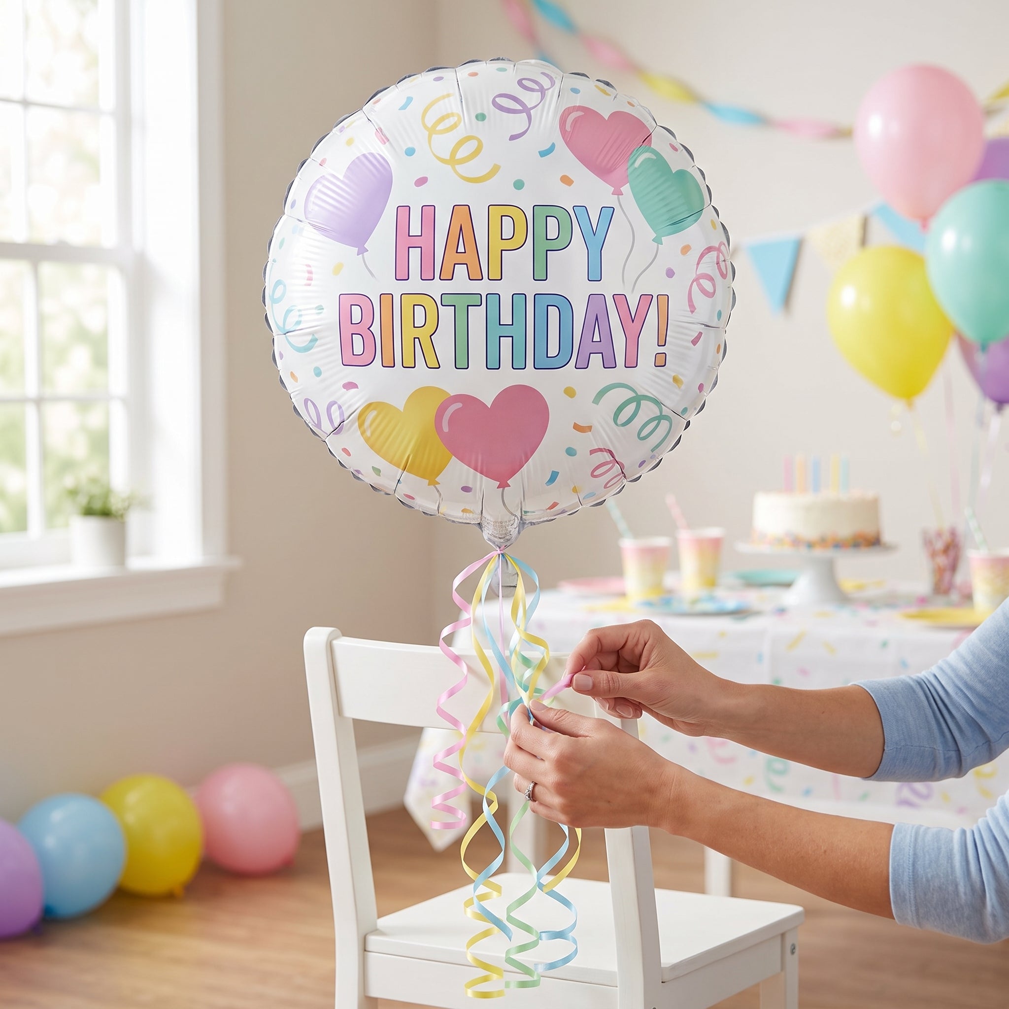Pastel Confetti Happy Birthday Foil Balloon