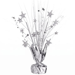 Silver Star Foil Spray Centerpiece, 12-Inch