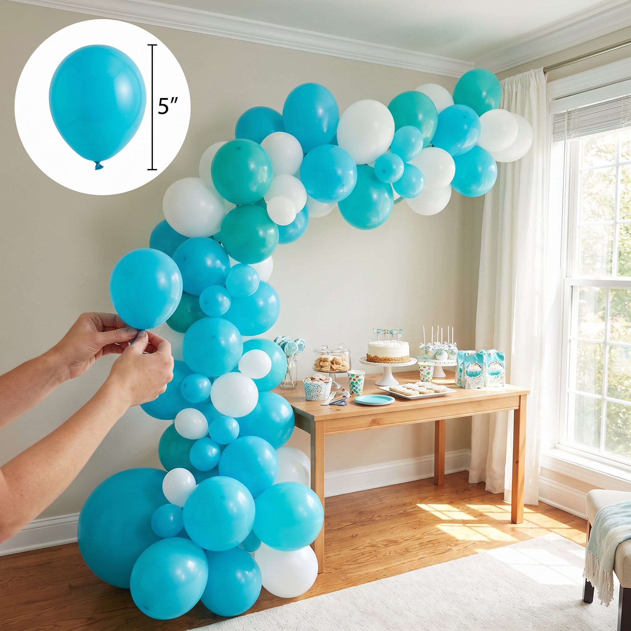 Caribbean Blue Mini Latex Balloons - 5" | 50 Pack