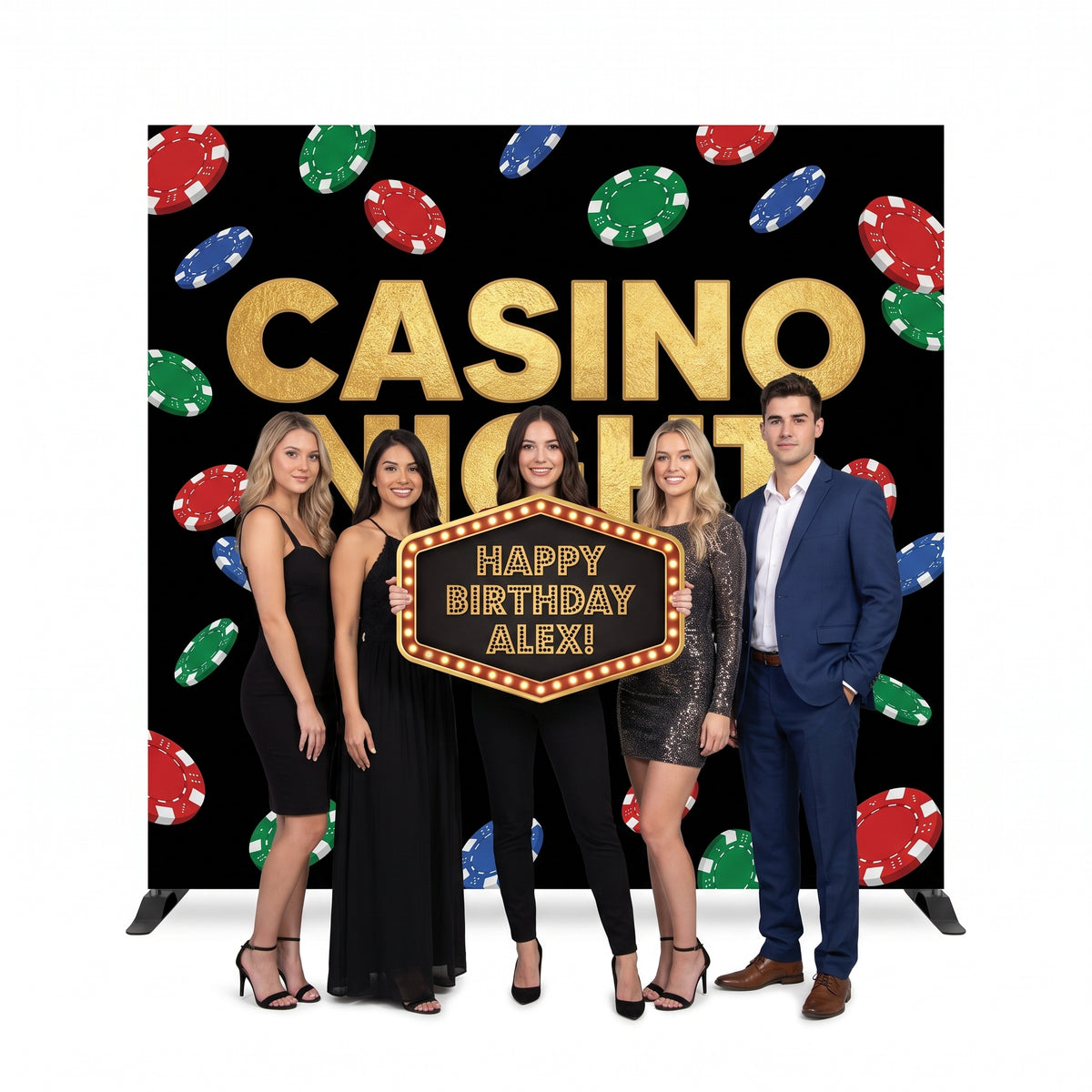 Roll the Dice Casino Photo Booth Backdrop Kit