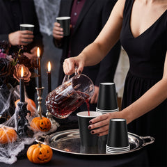 Jet Black 9oz Paper Cups - 20 Count