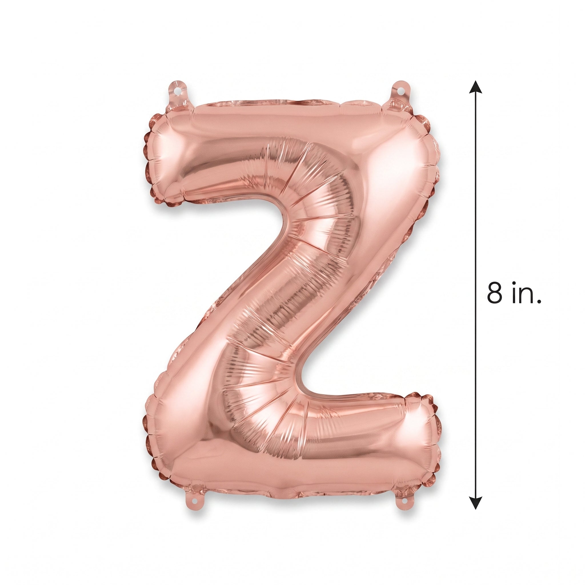 Rose Gold Foil Letter Z Balloon - Air-Filled Script Style, 8-Inch