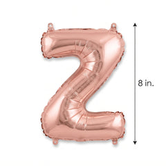 Rose Gold Foil Letter Z Balloon - Air-Filled Script Style, 8-Inch