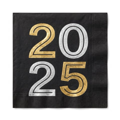 Bubbly 2025 New Year's Eve Luncheon Napkins - 6.5 In. x 6.5 In.