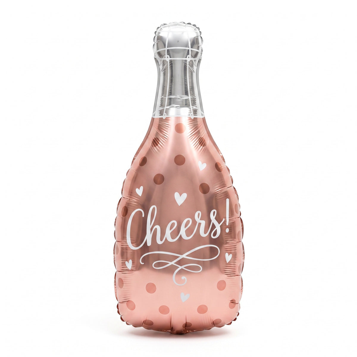 "Cheers" Rose Gold Champagne Bottle Foil Balloon - Air-Filled