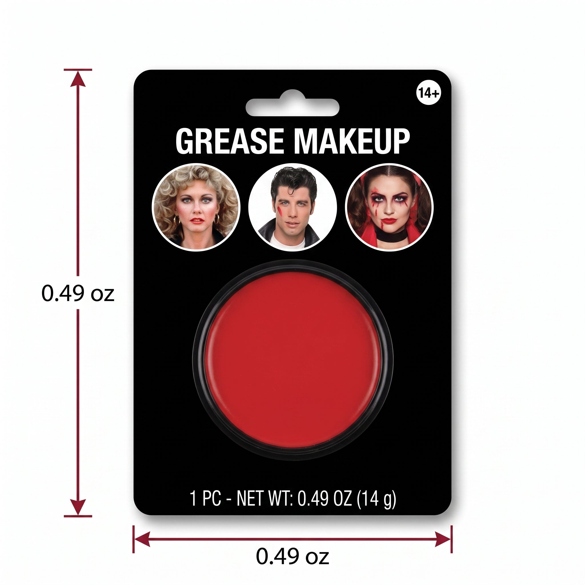 Halloween Costume Red Grease Makeup