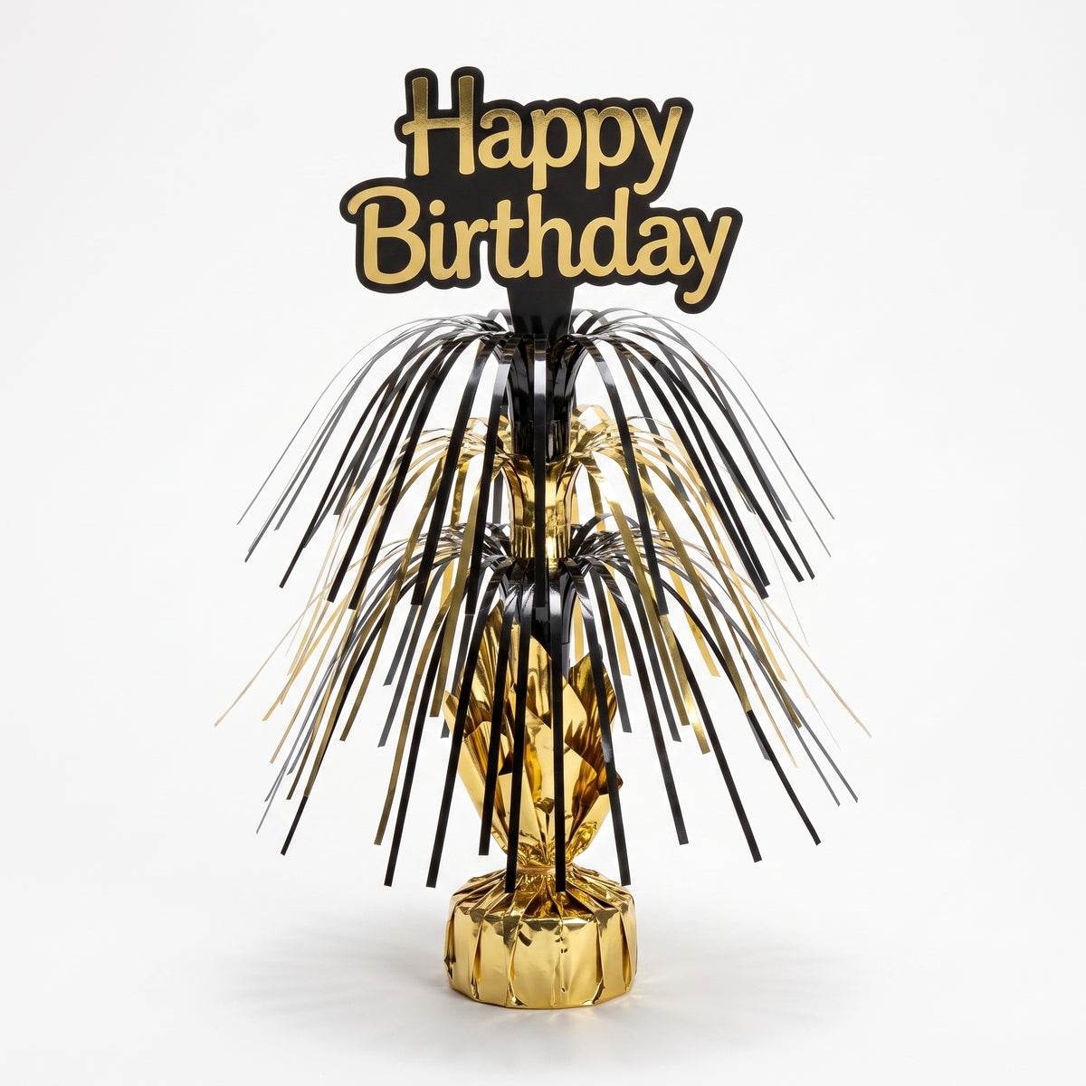 "Better with Age" Metallic Birthday Centerpiece Spray - Gold & Black, 30-Inch