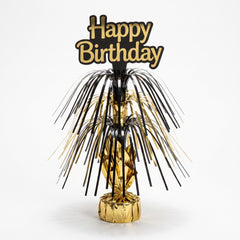 "Better with Age" Metallic Birthday Centerpiece Spray - Gold & Black, 30-Inch