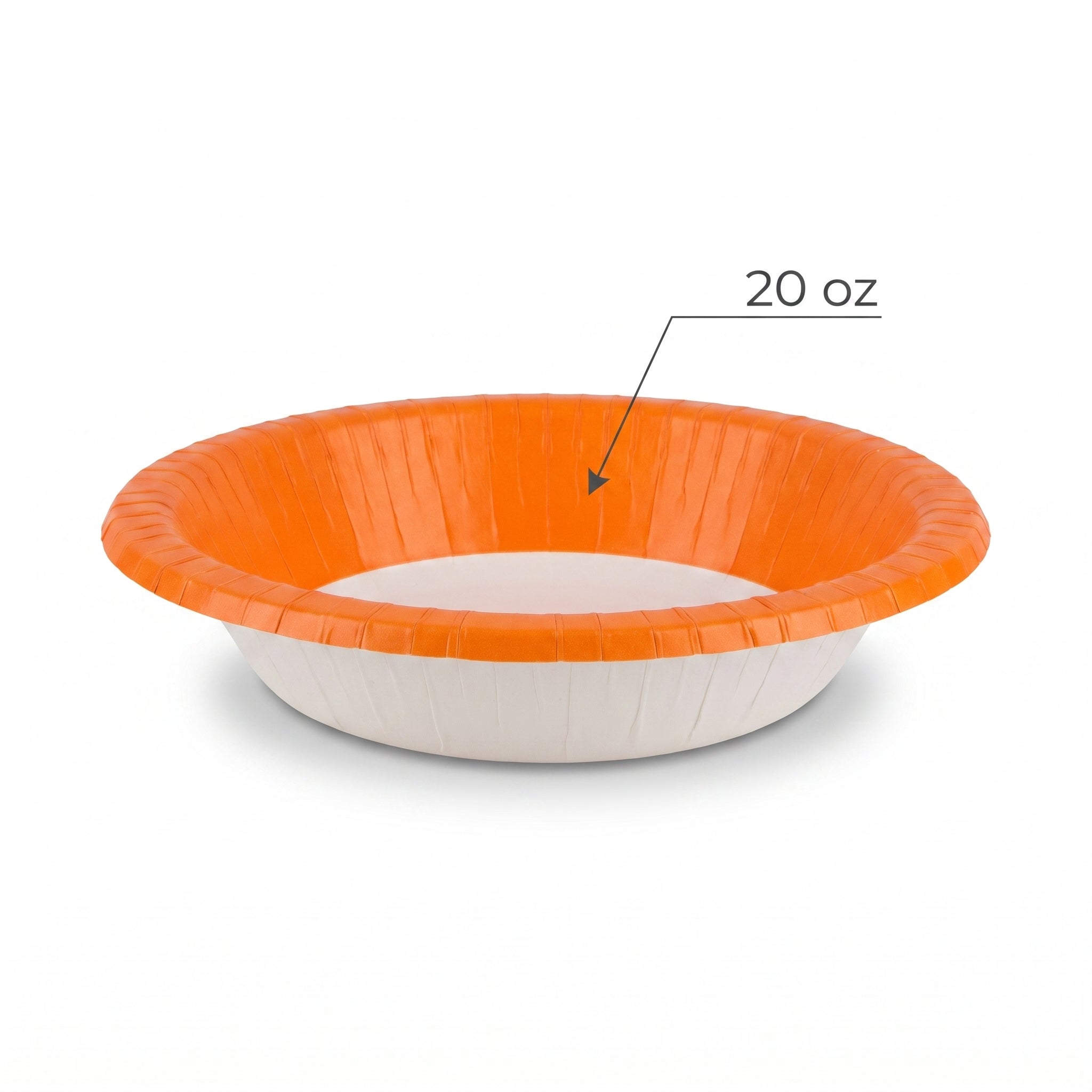 Vibrant Orange 20oz Paper Bowls - Pack of 20