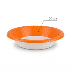 Vibrant Orange 20oz Paper Bowls - Pack of 20