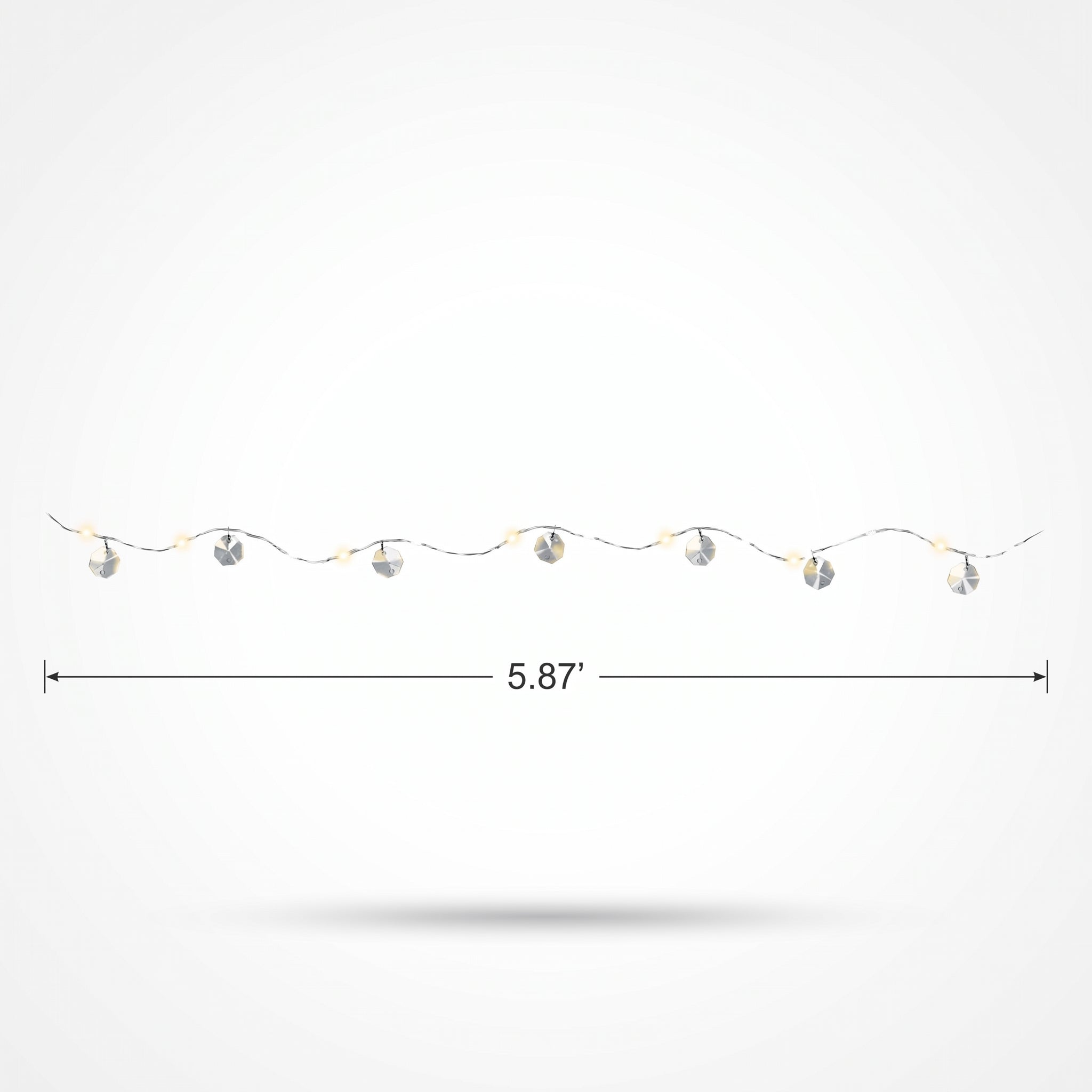 Gemstone Fairy LED String Lights - Silver, 5.5 ft, 18 Lights
