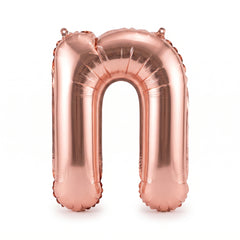 Rose Gold Script Letter Balloon - Air-Filled Foil, 8-Inch