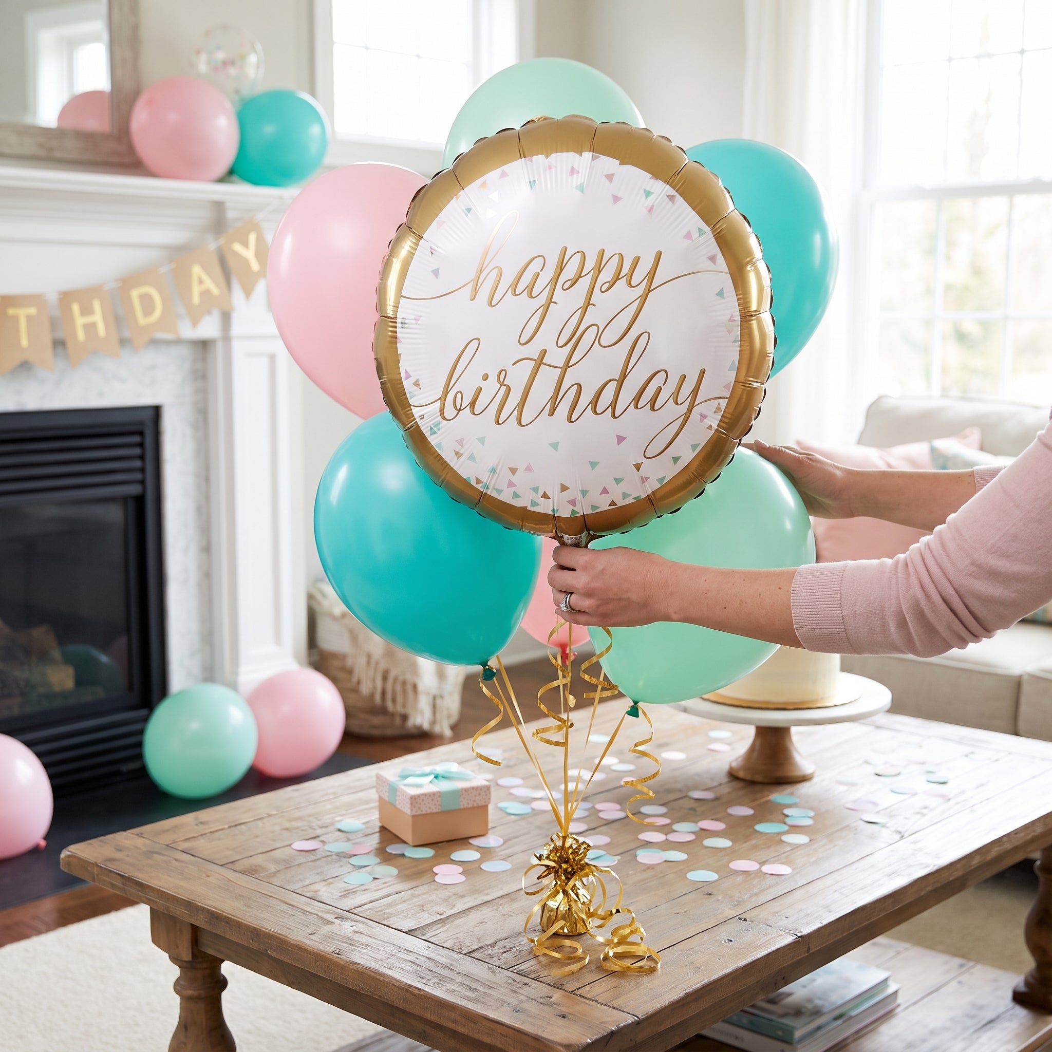 Elegant Pastel Confetti Foil Balloon - 18"