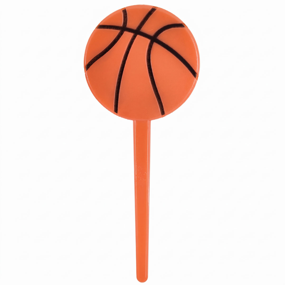Basketball Party Picks - 3" Orange Plastic Toppers, 36 Pack