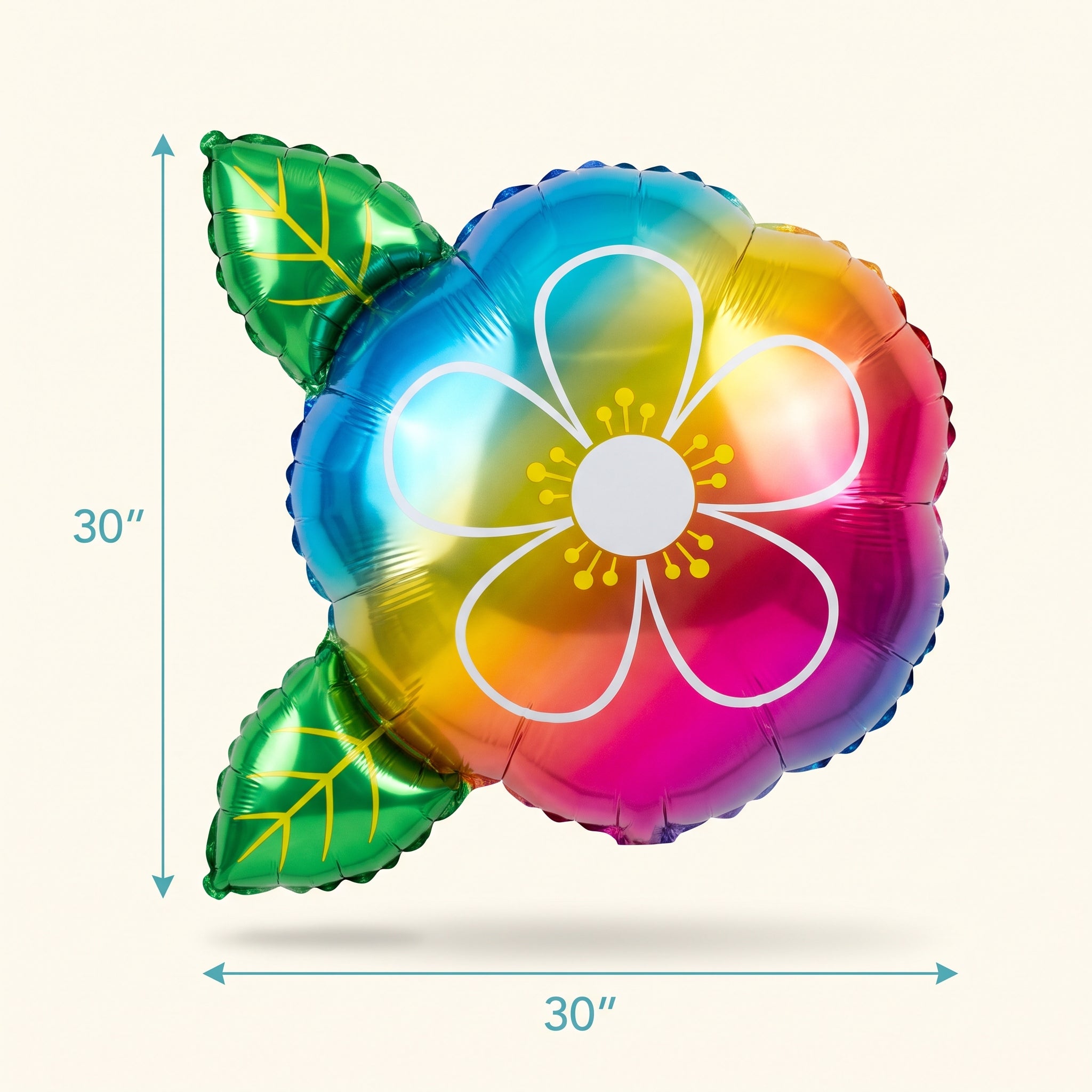 Iridescent Flower-Shaped Metallic Balloon