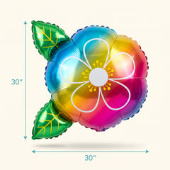 Iridescent Flower-Shaped Metallic Balloon