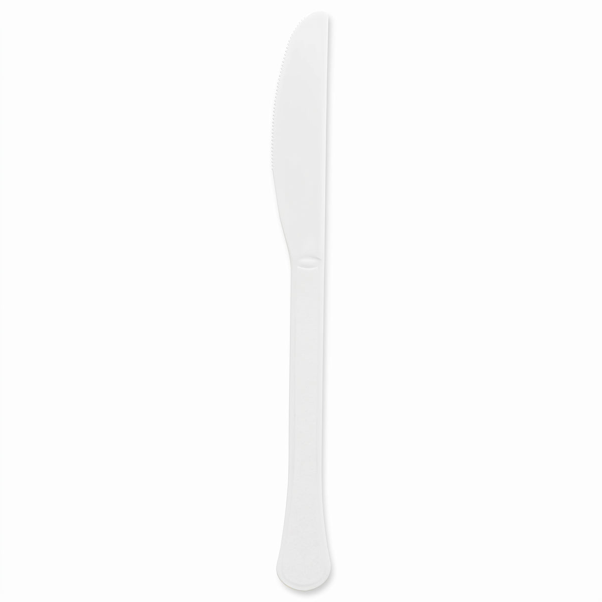 Frosty White Plastic Knives - Solid Color Cutlery - 7.5 in.