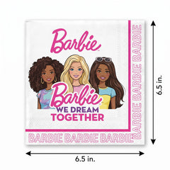 Barbie Dream Together Lunch Napkins - 6.5 In. x 6.5 In. - 16 Pack