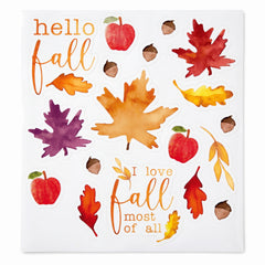 "Hello Fall" Vinyl Window Decor Clings - 18 Pack