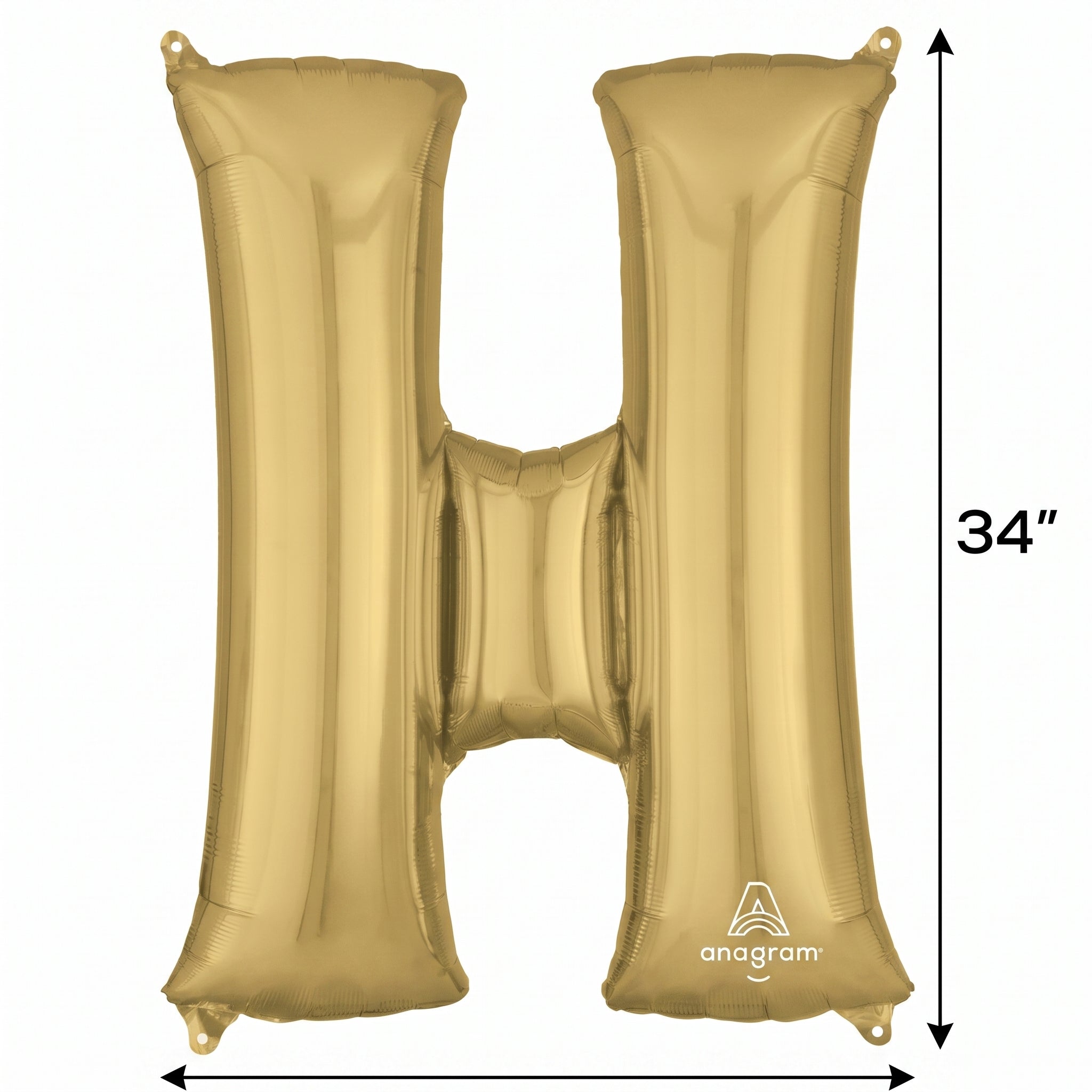 Gold Foil Letter "H" Balloon - Metallic Party Decor