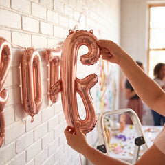 Rose Gold Cursive Letter 'Q' Balloon - 8-Inch Air-Filled Decor