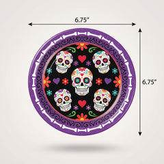Sugar Skull Soiree Halloween Paper Plates - 6.75"