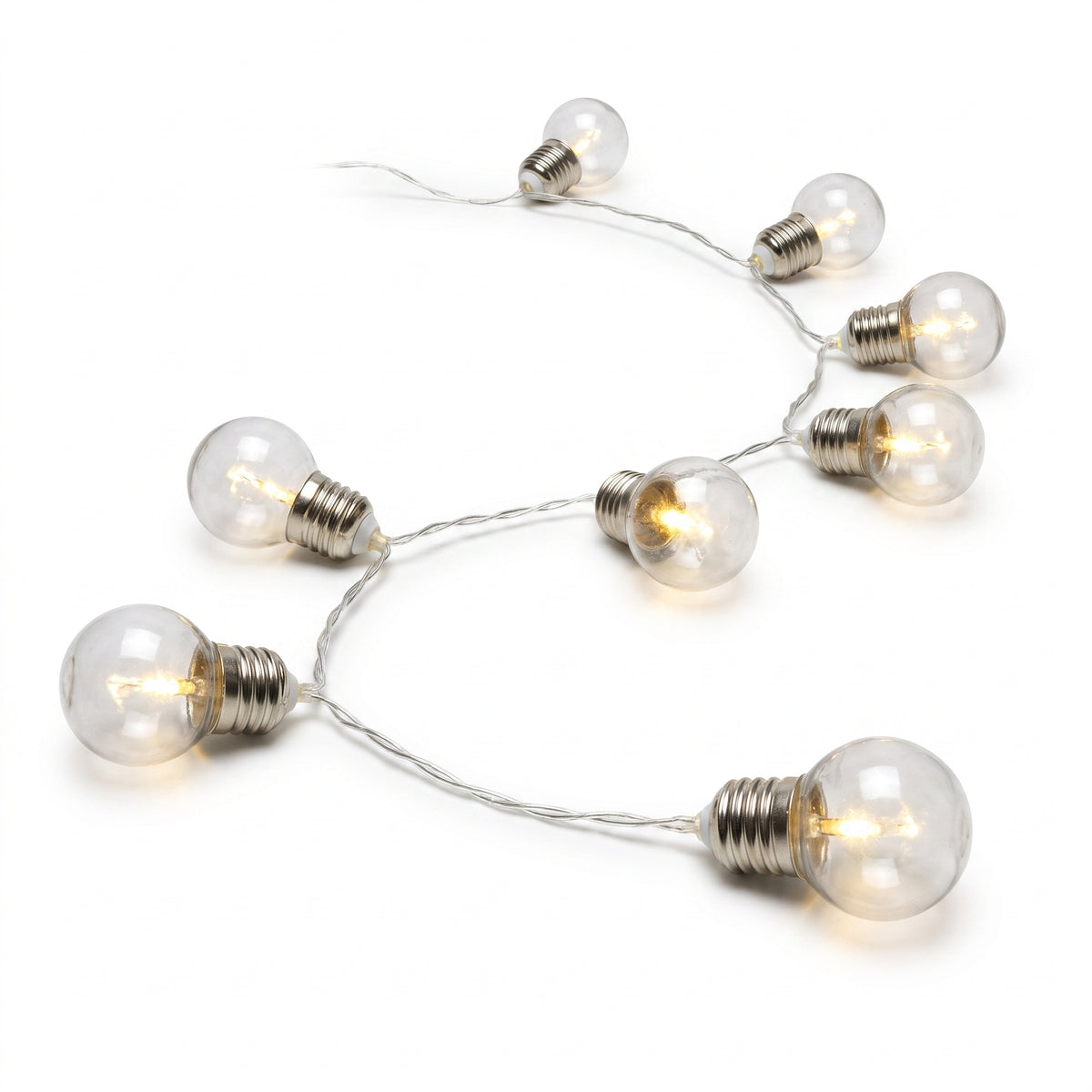 Clear Bulb LED String Lights - Battery Operated, 5 ft, 10 Lights