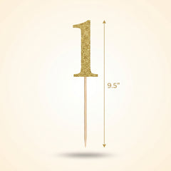 Glitter Gold Number 1 Picks - 7.5-Inch, 4-Pack