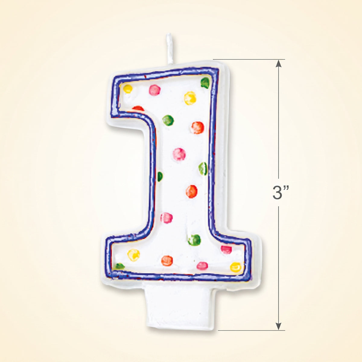 Polka Dot Number 1 Birthday Candle - Colorful Celebration Accessory