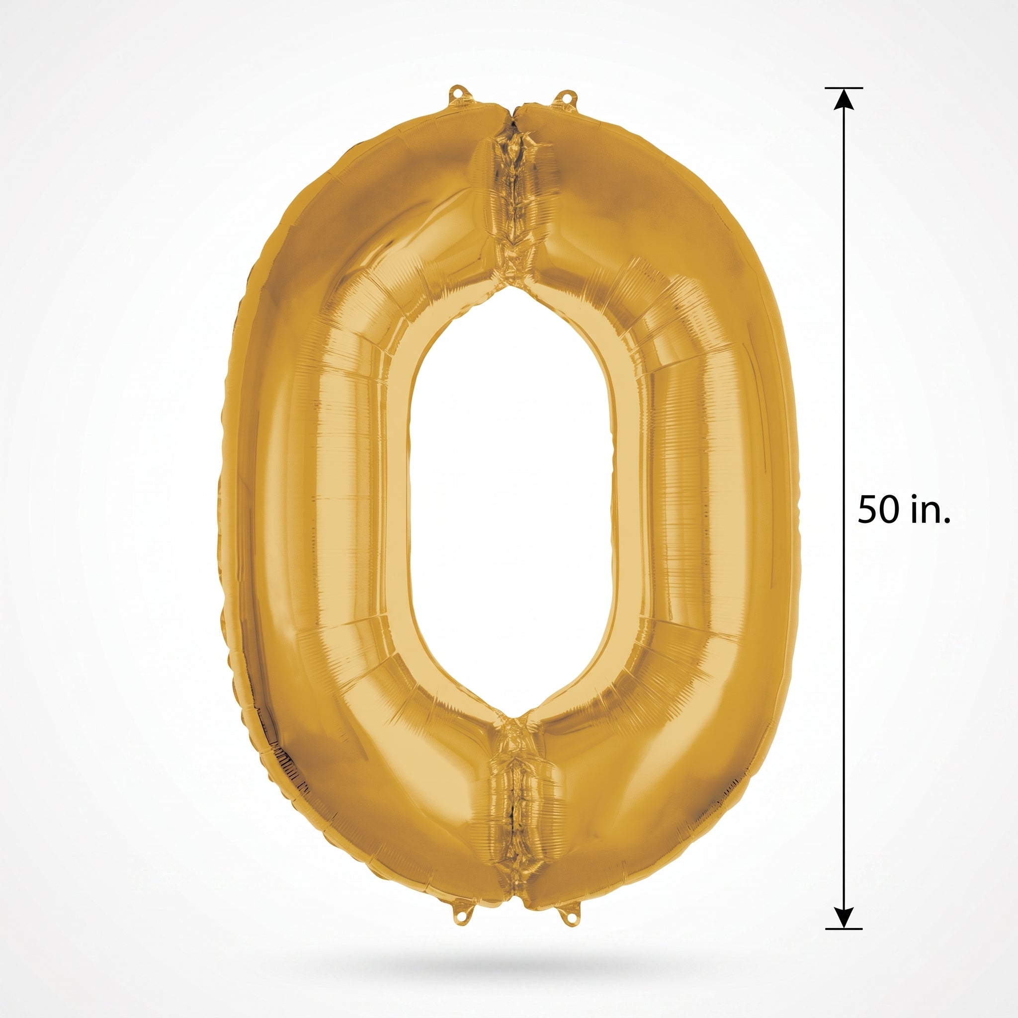 Gold Number 0 Foil Balloon - 50 Inch Metallic Celebration Decor