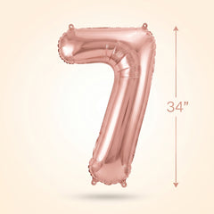 Rose Gold Number 7 Foil Super Shape Balloon