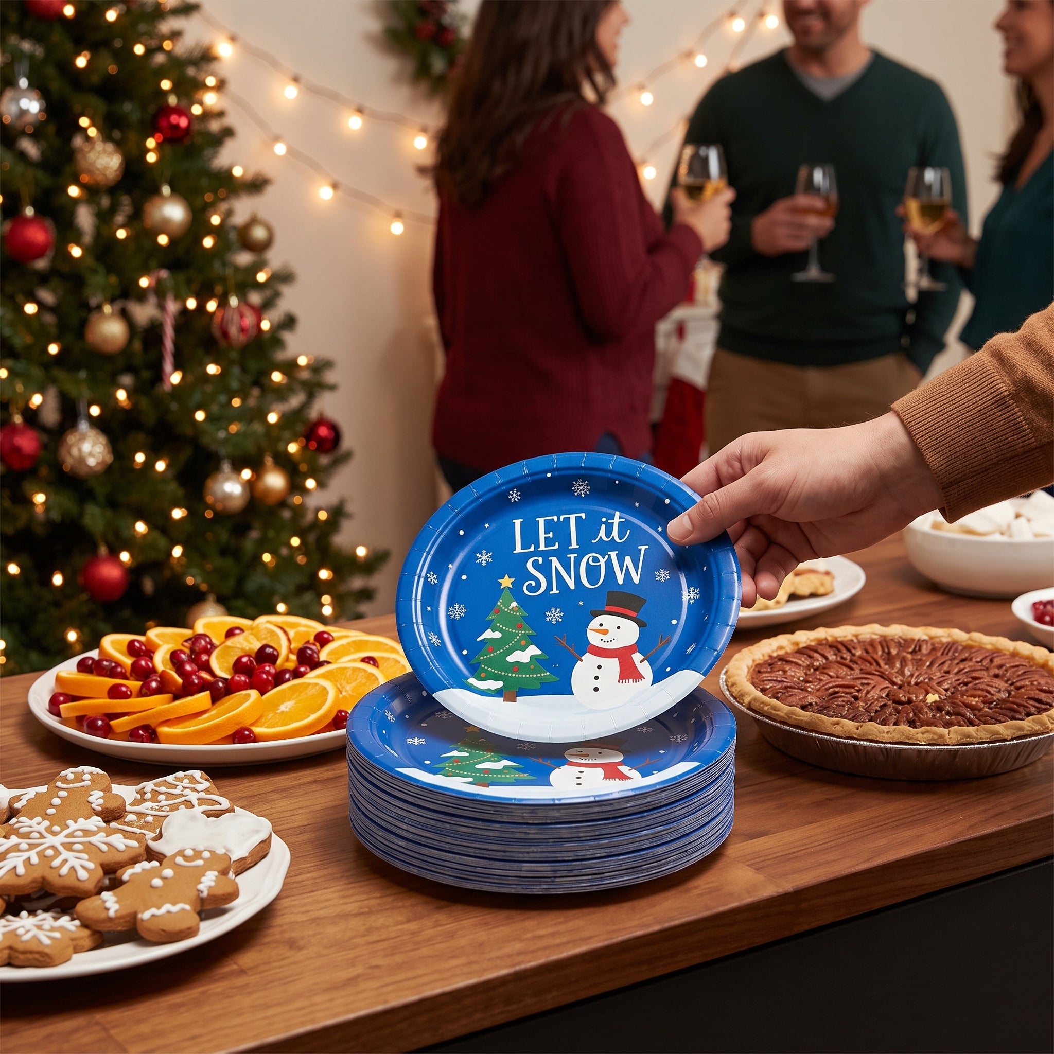 Festive "Let It Snow" 6.75" Paper Plates
