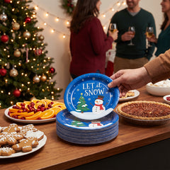 Festive "Let It Snow" 6.75" Paper Plates