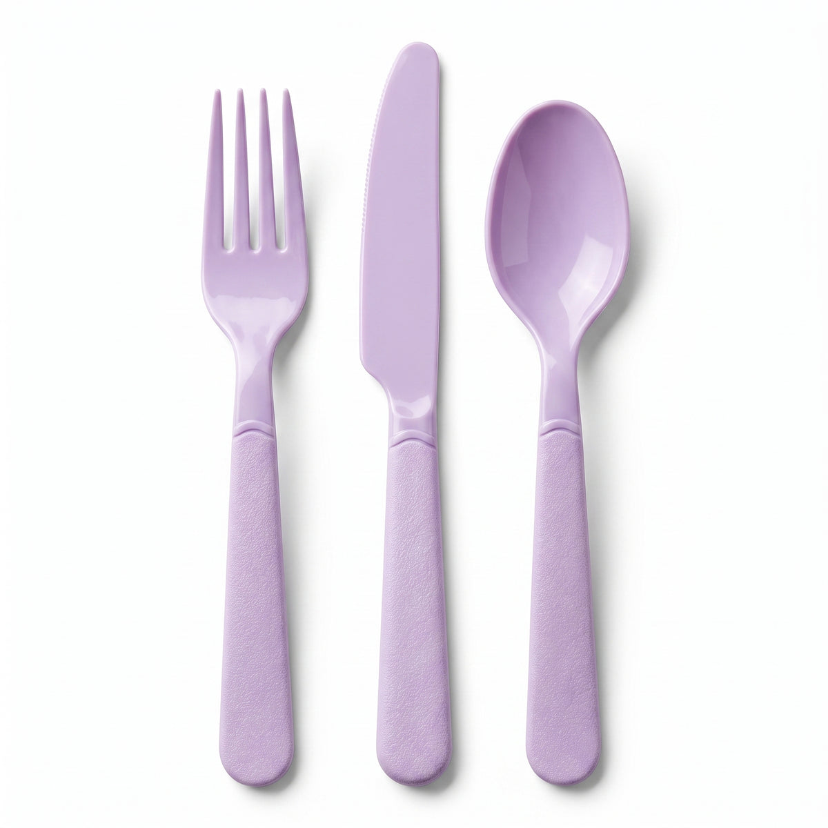 Lavender Heavyweight Plastic Cutlery Set - 80 Count