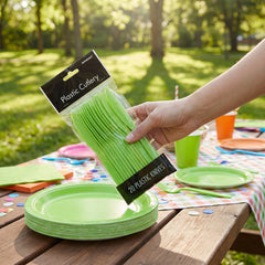 Lime Green Plastic Knives - 7.5 In. | 20 Count