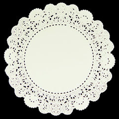 16" Round White Paper Doilies (6)