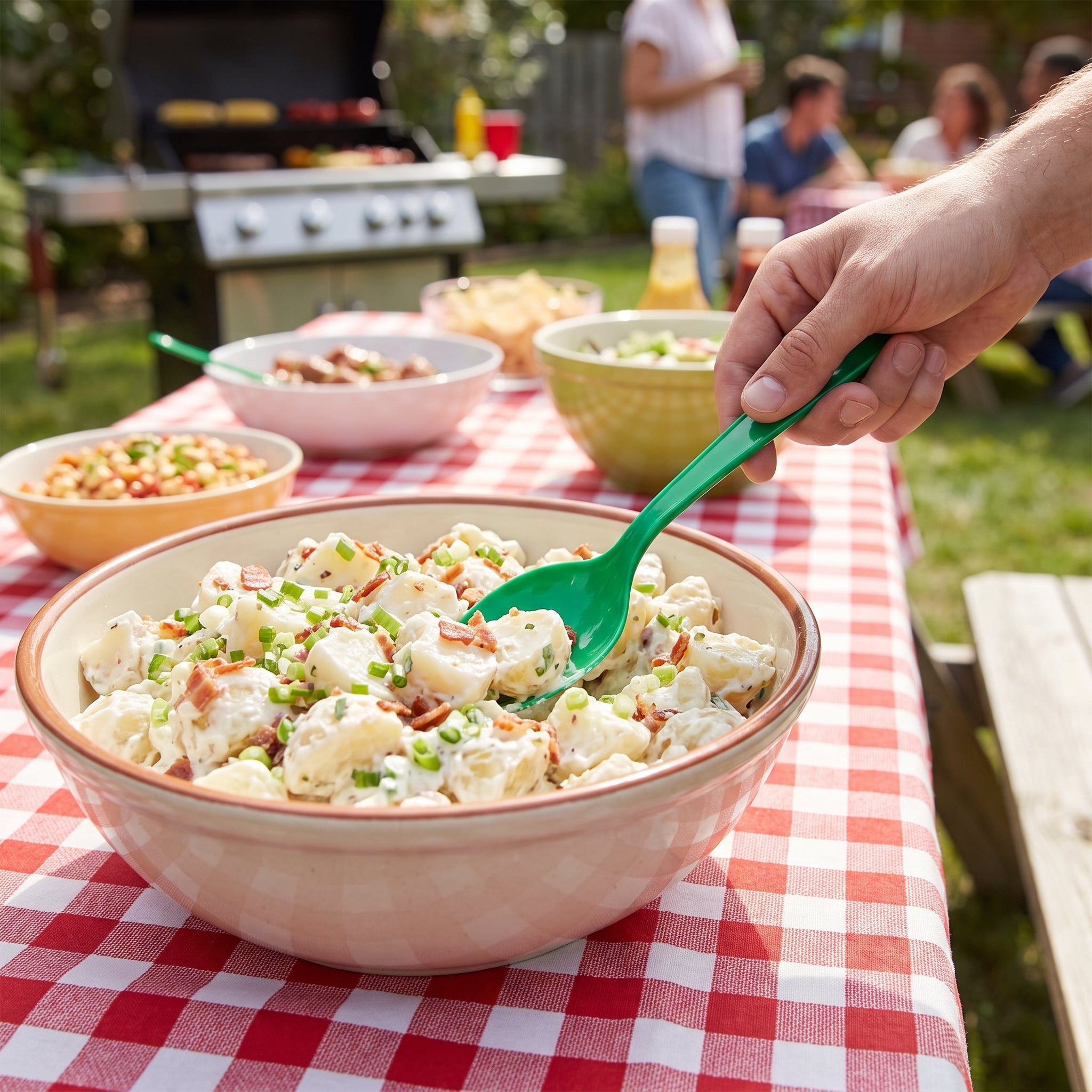 Festive Green Plastic Spoons - Solid Colors Collection - 7.5 in.