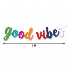 "Good Vibes" 70s Retro Letter Banner Decoration