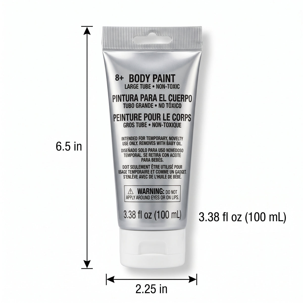 Silver Non-Toxic Body Paint - 100ml Tube