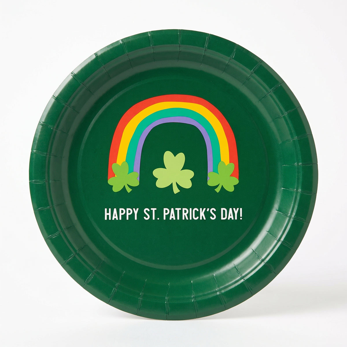 St. Patrick's Day Shamrock Paper Plates - 8.5" Round