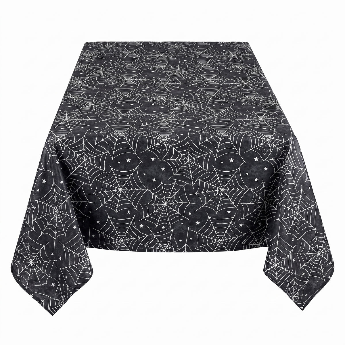 Spooky Spider Web Flannel-Backed Halloween Table Cover