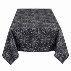 Spooky Spider Web Flannel-Backed Halloween Table Cover