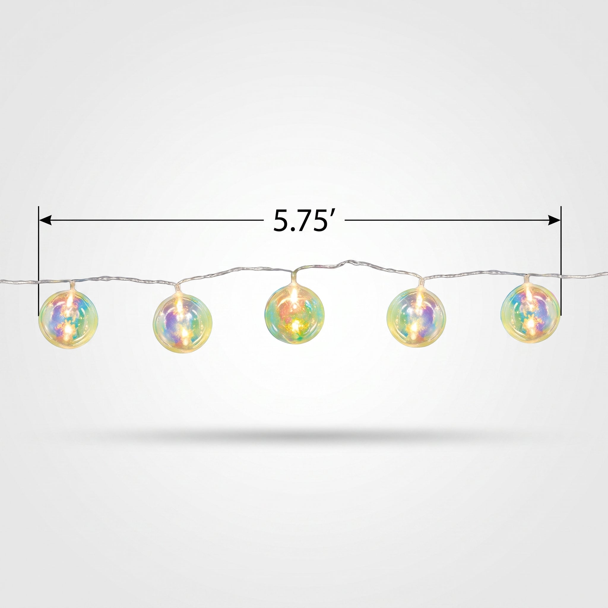 Iridescent Globe LED String Lights - 10 Battery-Powered Lights