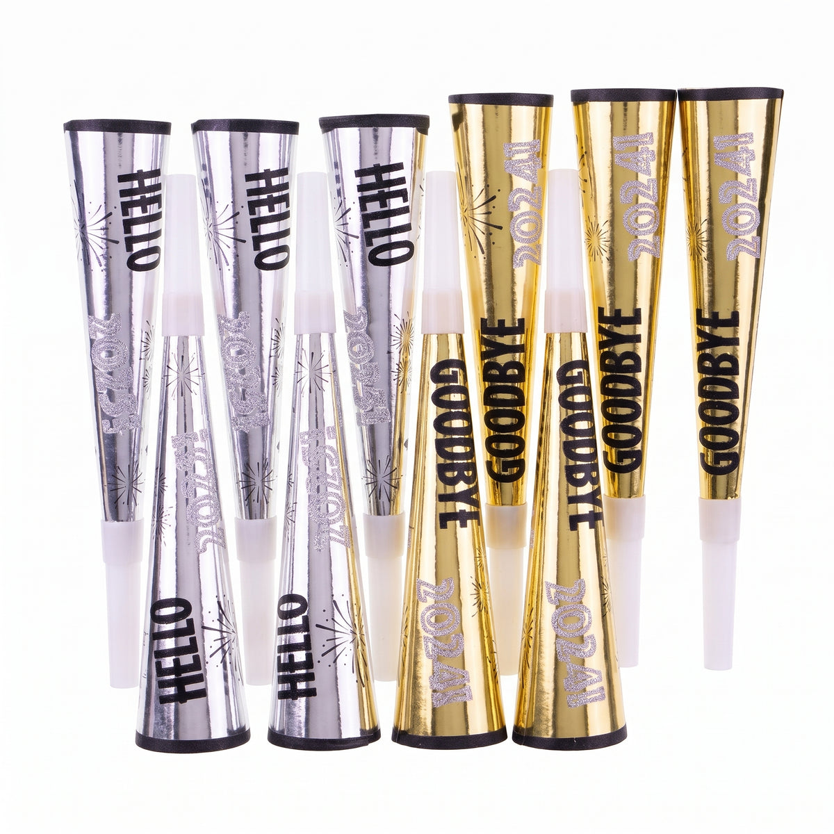 New Year's Eve Party Blowers - 8-Pack Celebratory Set