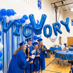 Royal Blue Letter V Foil Balloon