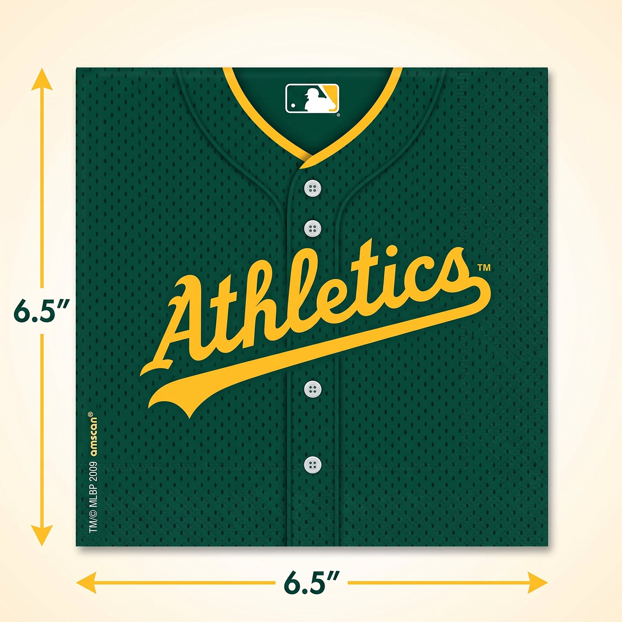 Oakland Athletics Lunch Napkins - 6.5 In. x 6.5 In. - MLB Licensed
